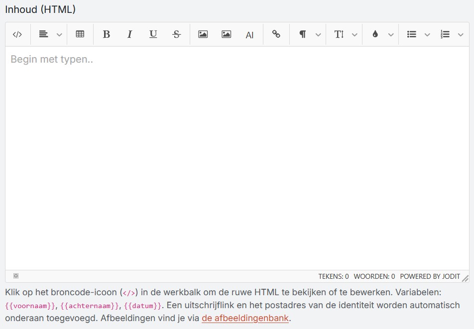 Mailing editor